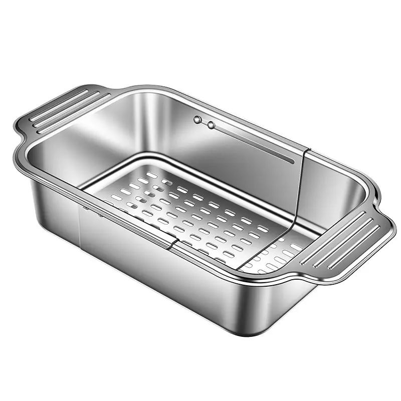 Expandable Adjustable Stainless Steel Sink Strainer-Space-Saving Retractable Dishwasher Safe Eco-Friendly Fruits/Vegetables (White,Xl) белый