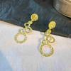Damen Kreis Hängeohrringe für Hochzeit Täglich Vielseitige Accessoires Mode Party Schmuck mit Funkeln