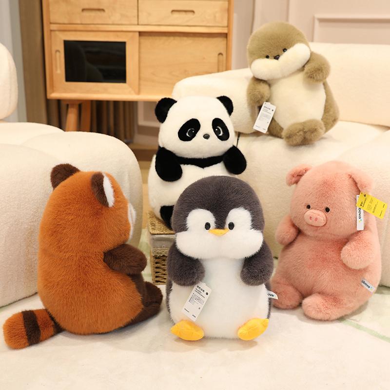 Serie di peluche animali morbidi Kawaii Elefante Panda Rosso Maiale Pinguino Foca Bambola Rassicurante per il Sonno Regalo