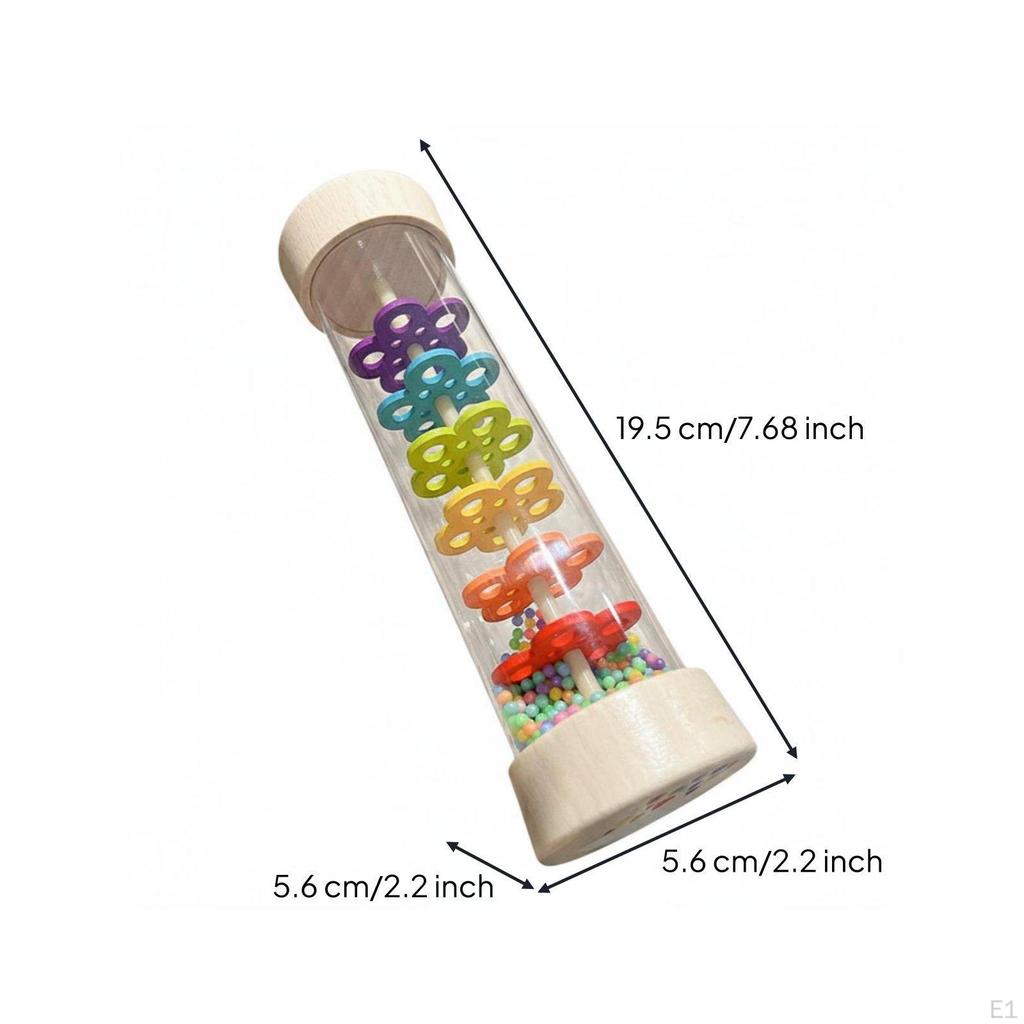 Soothing Shower Sound Tube Colorful Design Rainstick Shaker Visually Stimulating Rainmaker for Young
