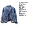 Women Jacket Butterfly Embroidery Single-breasted Long Sleeve Solid Color Turn-down Collar Slim