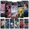 Flower Sea Pink Cherry Blossom Phone Case For Samsung Galaxy Z Flip3 Flip4 Flip5 Case For Z Flip 3 4 5 6 7 Hard Folding Cover