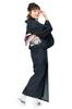 Washable denim kimono for women [KYOETSU] (M, black)