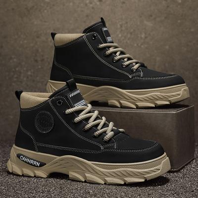 Martin Stiefel Herren Frühling und Herbst dicksohlige verschleißfeste rutschfeste Arbeitsstiefel Outdoor Bergsteigen Retro Amerikanisch Britischer Stil kurze Stiefel