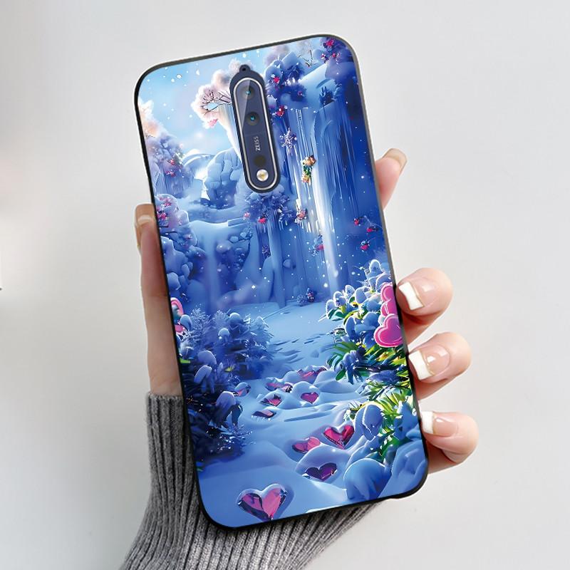 Custodia Per Nokia 8 / Nokia 8 Sirocco Custodia per Telefono Estetica Moda Gatto Carino Nero Opaco Morbido TPU Silicone Copertura Protettiva Paraurti