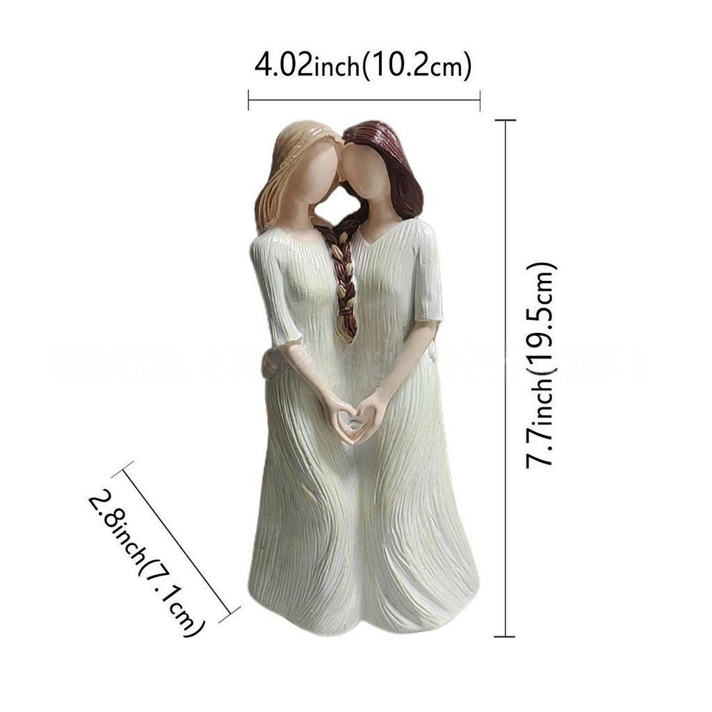 Sister Friendship Statue: Best Friend Gift–Girls Holding Hands Desk Decor