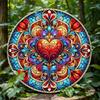 Järnmetall Väggkonst Rött Hjärta med Blommig Kant Heminredning 7,87x7,87 Tum