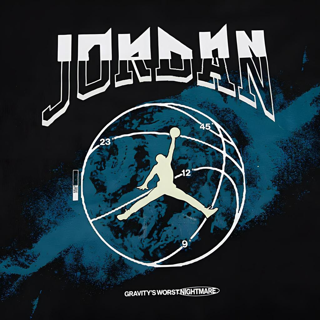 Jordan T Shirts Men's Black Crew Neck Moderate FB7446-010