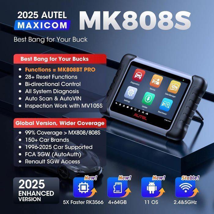 Auto-Diagnosekoffer - AUTEL - MK808S - OBD2 - Multimarke - 4 GB RAM