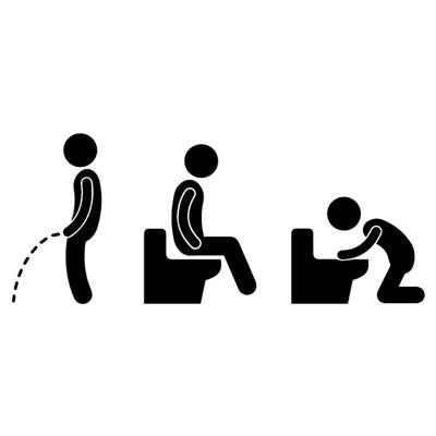 Funny Bathroom Icon Art Toilet Door Wall Sticker Decal Removable Home Decoration