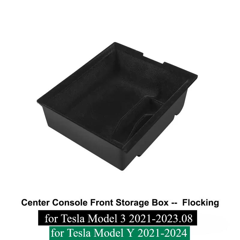 For Tesla Model Y 3 Center Console Storage Organizer Box Tray Armrest Hidden Box Bins Cup Holder Auto Interior Accessories
