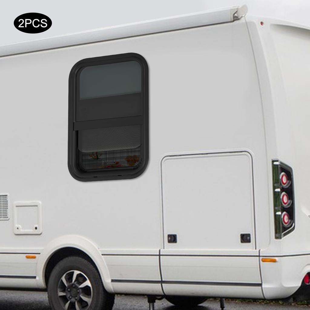 RV Vertical Slide Window, 2-Pack 15x22 Inch Replacement Windows, Universal for Camper Trailer Motorhome - Compact 38.1x55.88cm