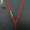 High-Grade Green Jade Braided Necklace Rope with Agate Crystal Pendant