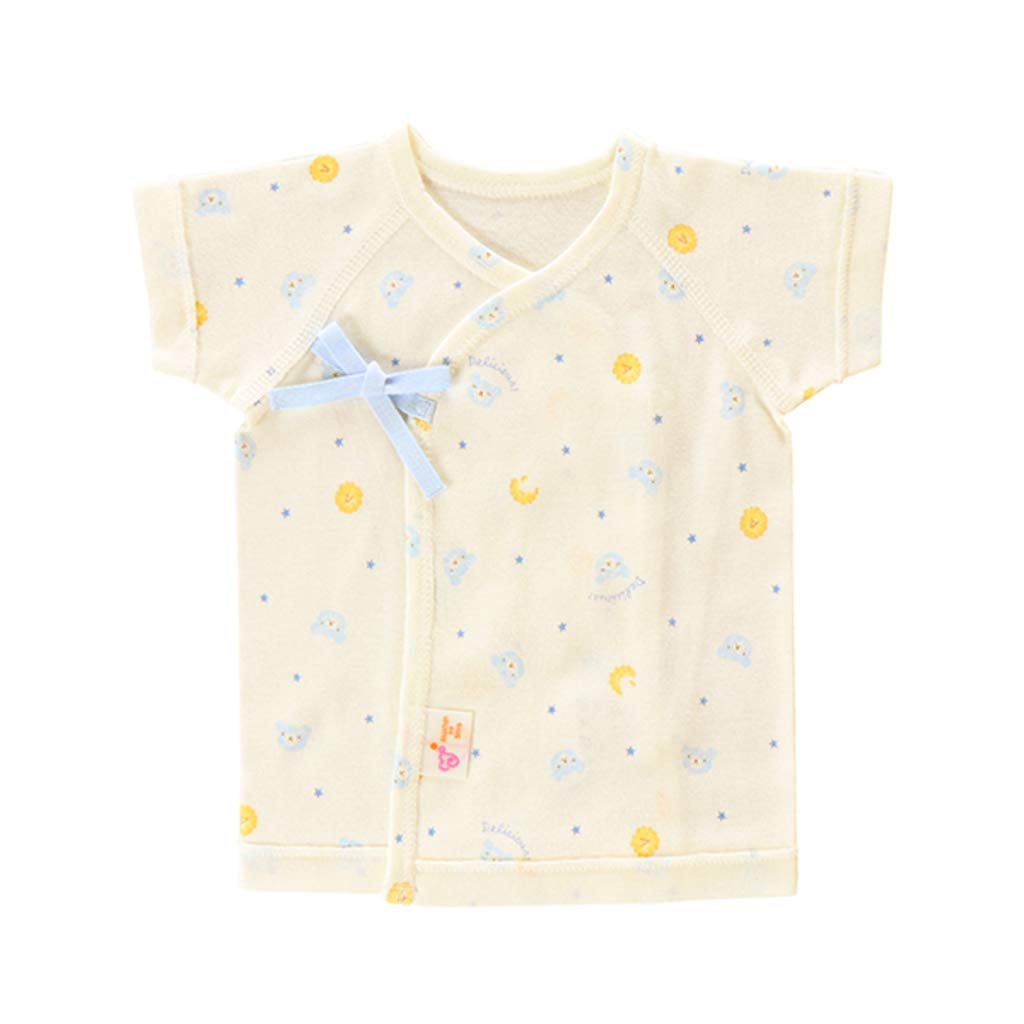 Baby Castle Krátká tílka pro nízkou porodní hmotnost Sada Cookie Sax Vyrobeno v Japonsku Miminka, 2, 45cm, Medvídek, Vzor, 100% Bavlna,