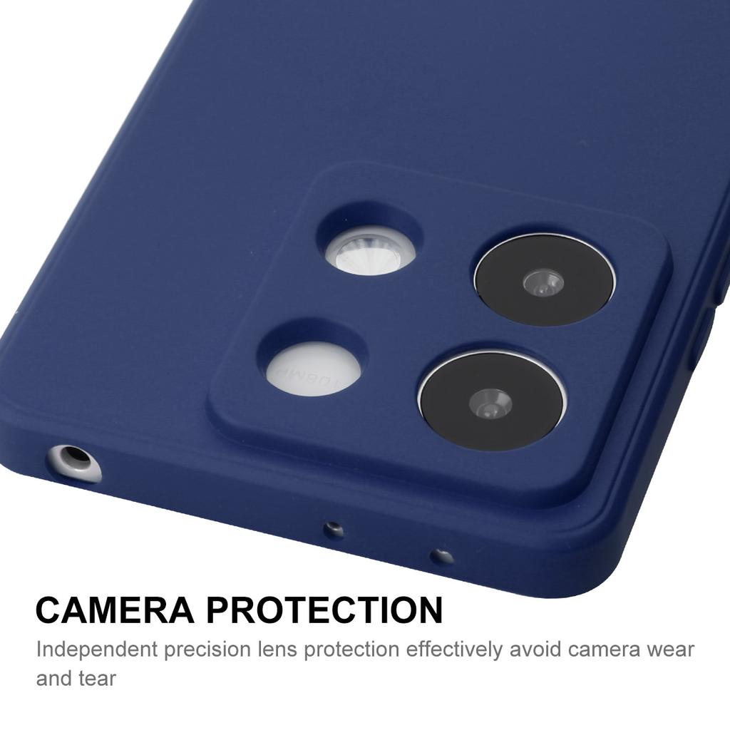 For Xiaomi Redmi Note 13R Pro 5G Silicone Case Straight Edge Phone Cover+9H Glass Protector
