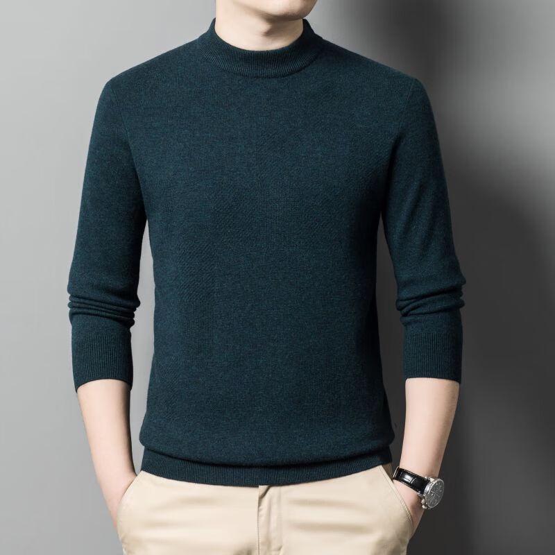 

Men s 100% Merino Wool Half-High Collar Pullover Sweater 175