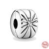 Clip 925 Sterling Silver CZ Zircon Love Heart Star Line Clip Charm Beads Stopper Fit Fashion Style Bracelet Silver 925 Jewelr
