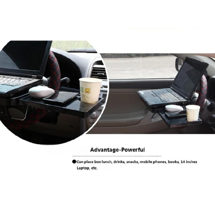 Portable Vehicle Mounted Desk Table Platform for Laptop Work and Food Consumption Feature Foldable Design and Stable Base
