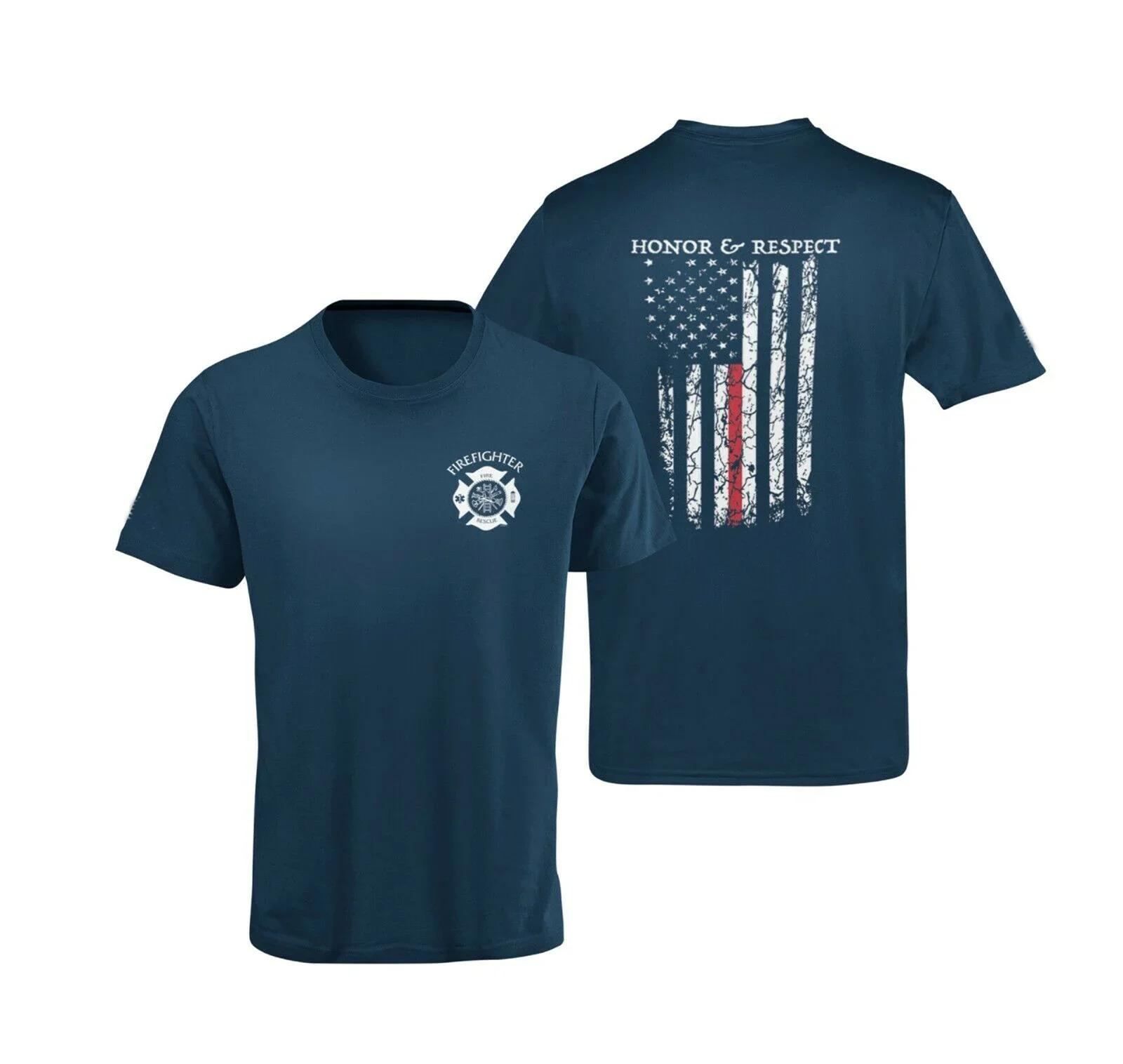 

Honor Respect American Flag Fire Rescue Firefighter TShirt Summer Cotton ONeck Short Sleeve Mens T Shirt New S3XL 4XL