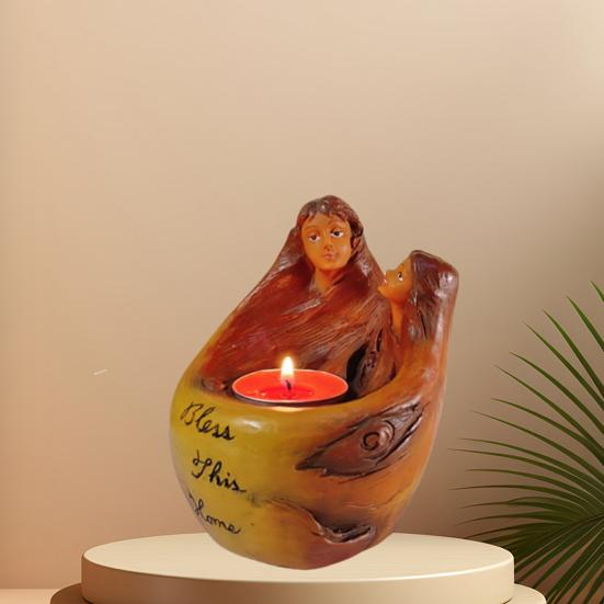 Candlestick Ornament Angel Shape Resin Decorative Centerpiece Candle Stand Artistic Candle Accessory Desktop Decor