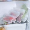 5Pcs Silicone Food Storage Containers Leakproof Stand Up Zip Shut Reusable Rolls Fresh-Keeping Food For Meat Fruits Vegetables