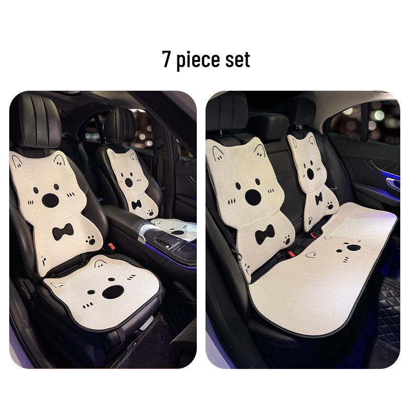 Cuscino per Sedile Auto in Lino - Design Universale Cane Carino per Donne, Tappetino Rinfrescante per Geely Xingyuan, Uso in Tutte le Stagioni