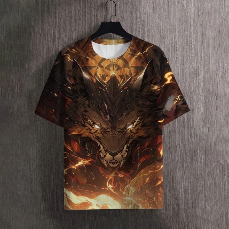 Men's T-Shirts Summer Animal Tiger Pattern 3D Print Tops Tees Women Streetwear Fashion Oversized T Shirt Men Clothing