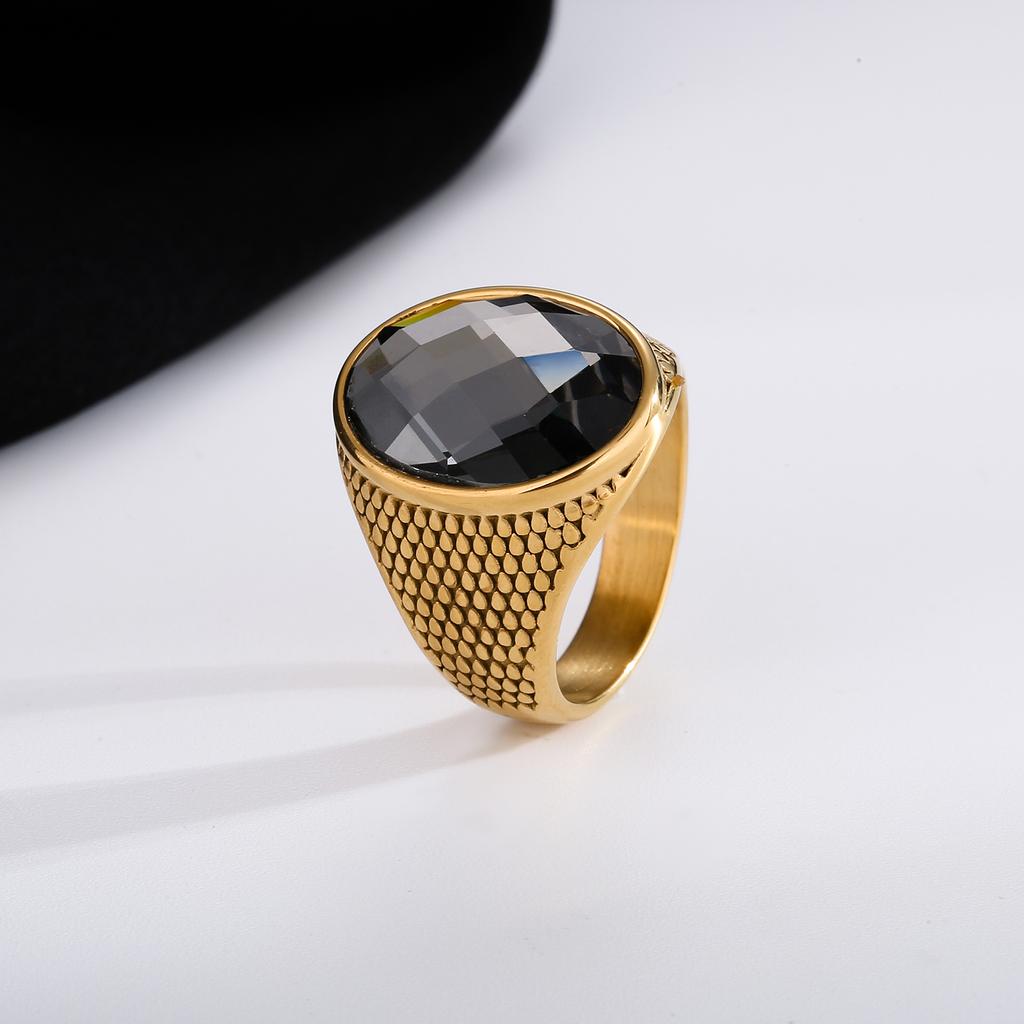 Klassische Herrenringe aus hochwertigem 316L-Edelstahl mit Onyx Trendschmuck