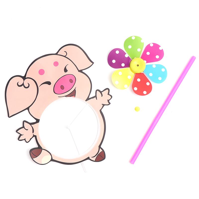 Lovely Cartoon Handmade Windmill Wind Spinner Kids Toys Yard Garden Decor