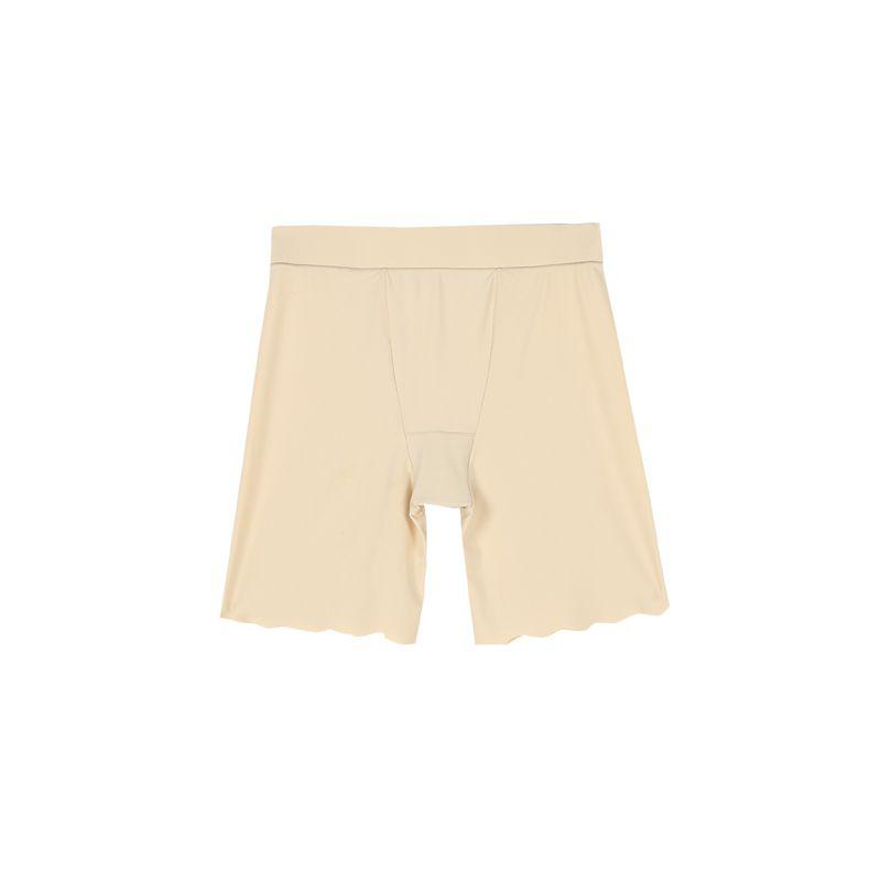 Summer Plus size Black High Waist Ice Silk Seamless Anti-exposure Safety Shorts Wave Lace Slim fit Stretch Short Shorts