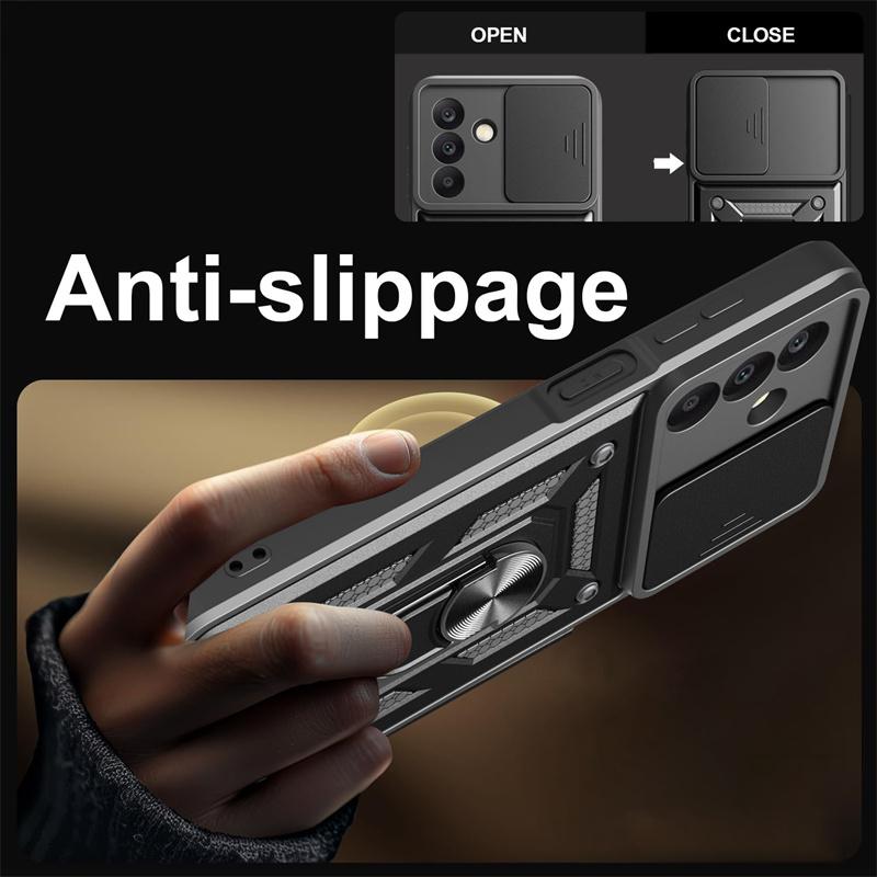 Samsung Galaxy A26 Hülle Armor Stoßfestes Backcover für Samsung A16 A06 A36 A56 5G A 26 16 06 56 Auto Magnetischer Ringhalter Coque