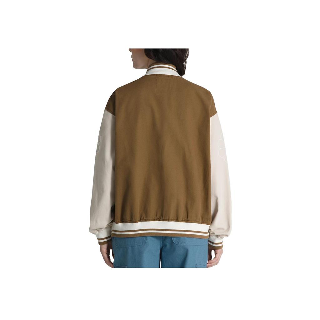 Vans Alphabet Print Bomber Jacket Women Outerwear Brown VN0007580E0