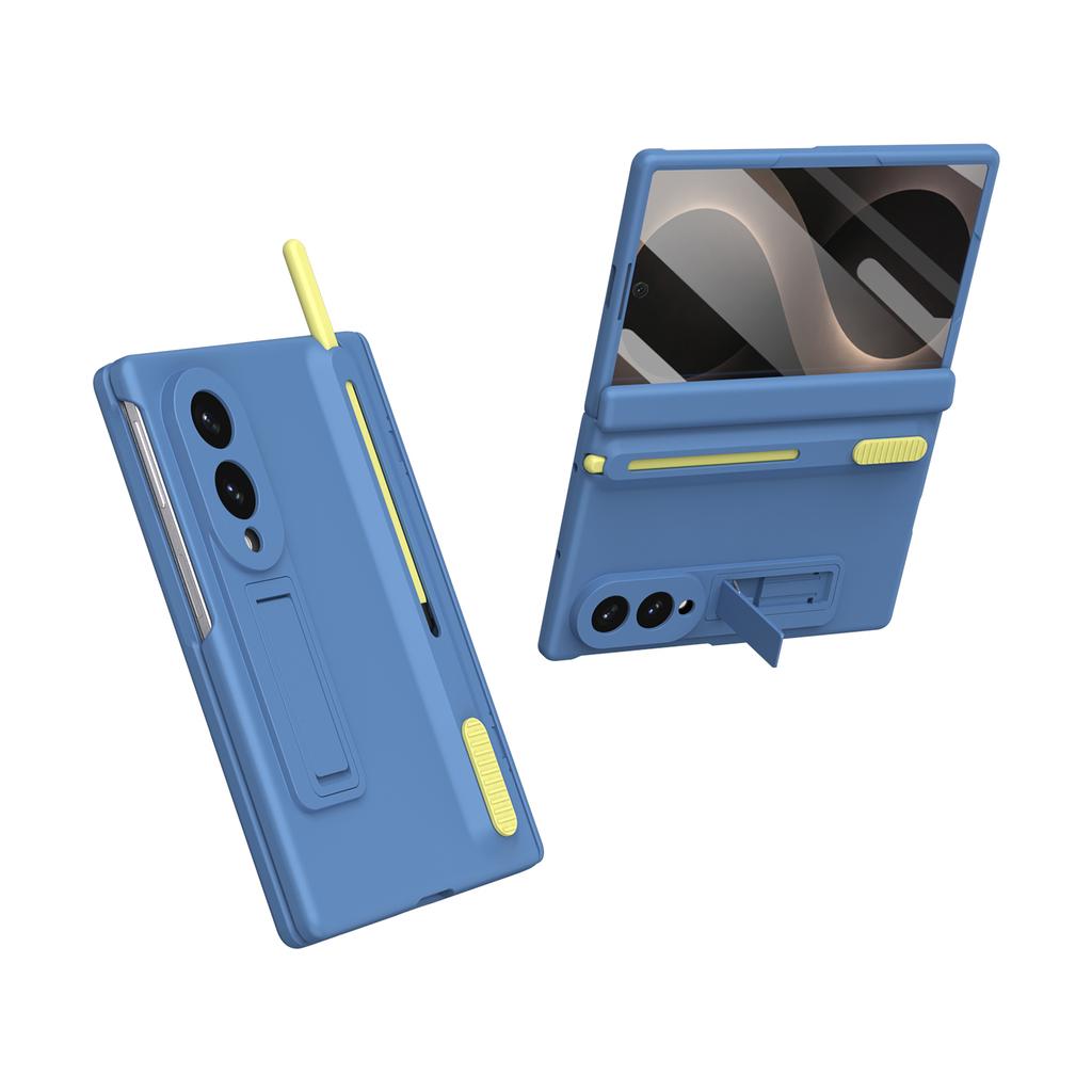 For Samsung Galaxy Z Fold 8 Wide Case Retractable S Pen Slot Built-in Kickstand Hinge Protection Tempered Glass Screen Protector