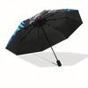 Yin Yang Dragons: Water & Fire Fantasy ArtworkUmbrella, Portable 3-Fold Compact Umbrella for Men & Women Gift