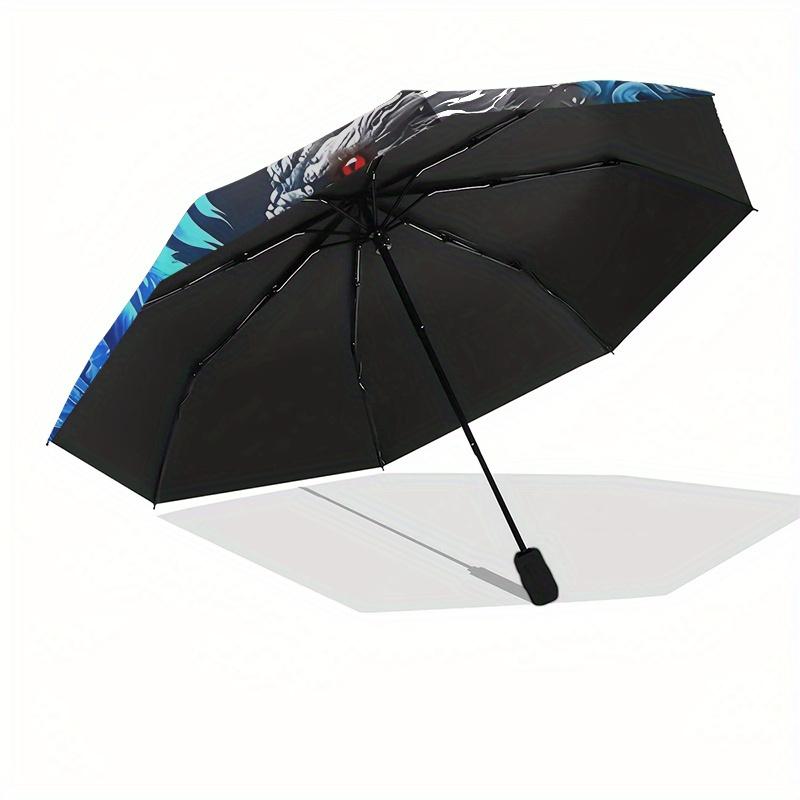 Yin Yang Dragons: Water & Fire Fantasy ArtworkUmbrella, Portable 3-Fold Compact Umbrella for Men & Women Gift