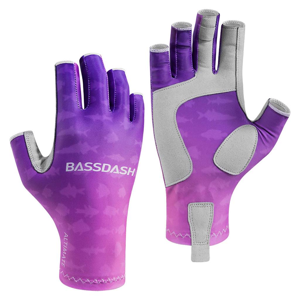 Bassdash Fishing UPF UV Sun Quick Finger Women's Gloves, 50+ Protection, Protection, Drying, 3/4