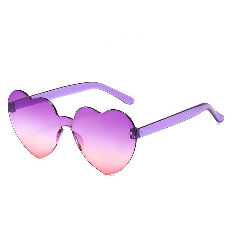Trendy Heart-Shaped European-American Sunglasses for Women - Masquerade Party & Fun Glasses