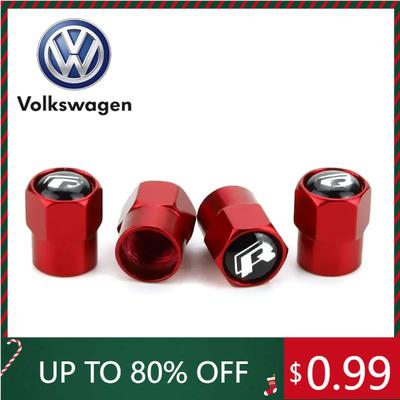 2026 Caliente Para VOLKSWAGEN VW Tapones de Válvula de Neumático de Coche Decoración de Rueda para Volkswagen R Line GTI Polo Golf 5 6 7 Passat B5 B6 B7 Touran