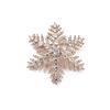 Golden Christmas Snowflake Rhinestone Brooch