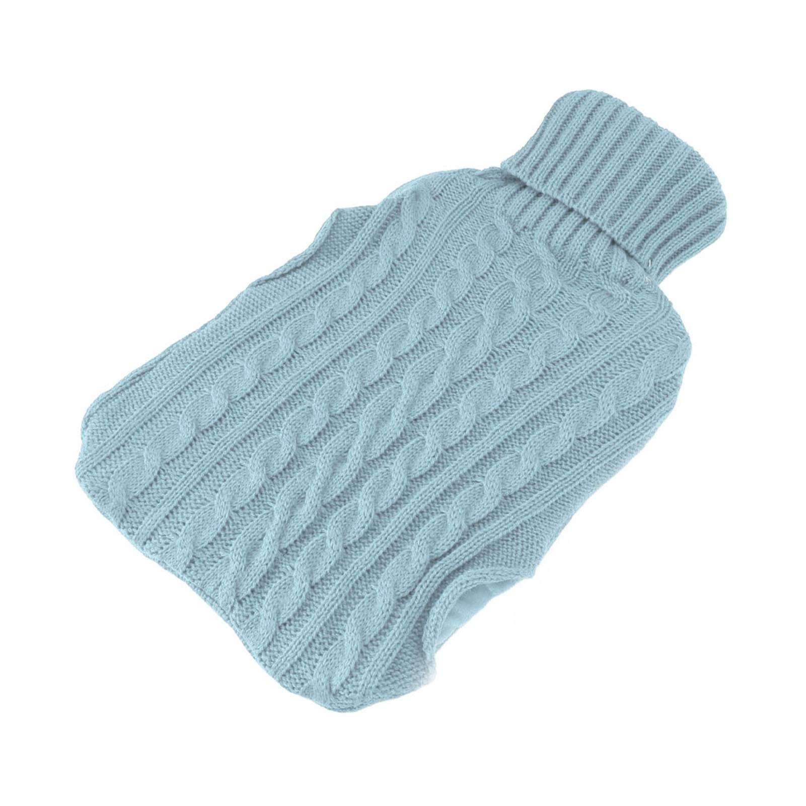 

Hot Water Bag Rubber Explosionproof Water Injected Hand Warming Bag with Twist Knit Hand Insert Cover Large світло-синій колір