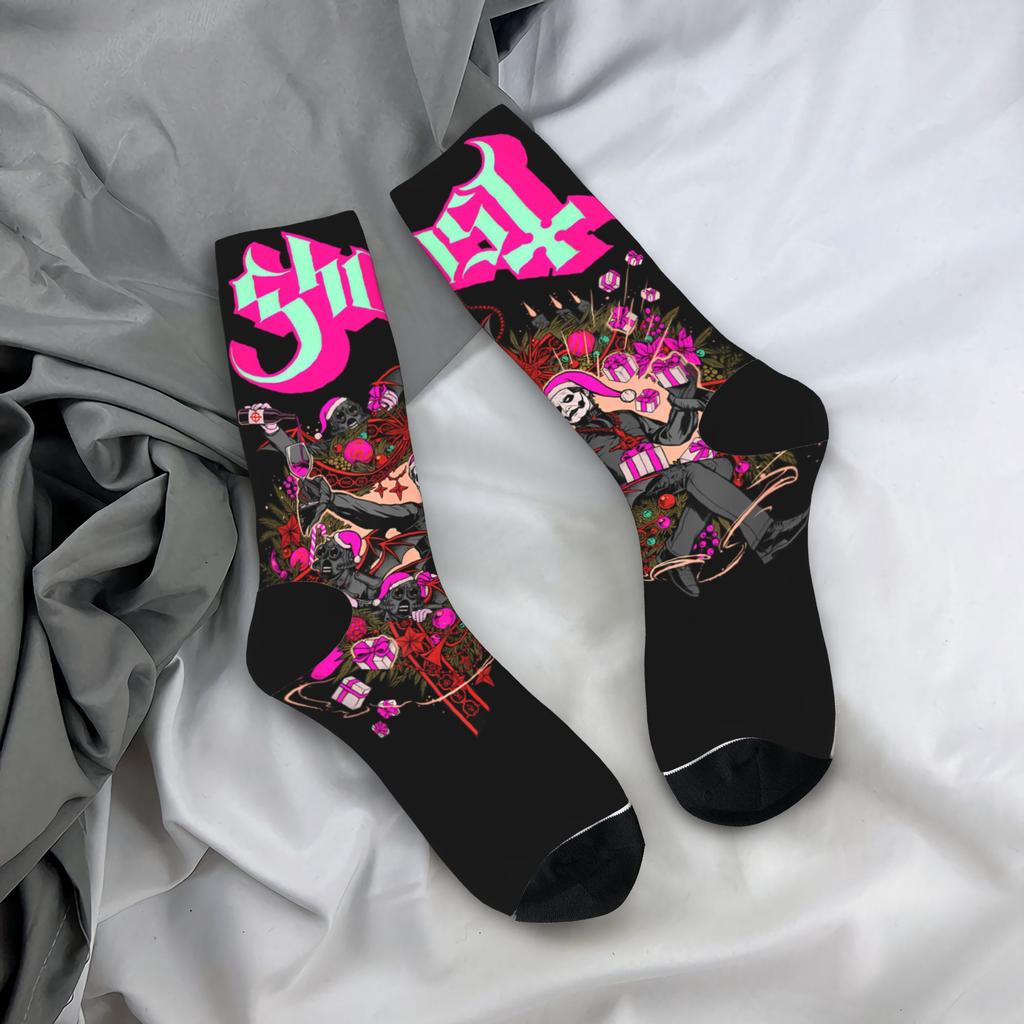 Ghost Band Cartoon Stockings Men's  Socks High Quality Fashion Socks Autumn Outdoor Sports Non Slip Pattern Socks Gift