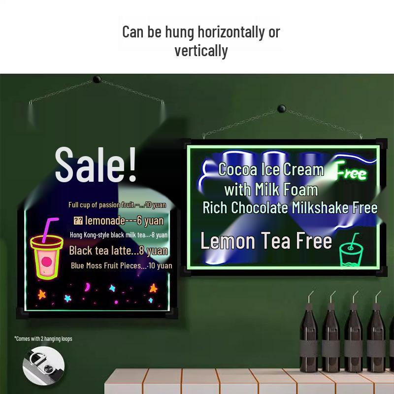 LED Blackboard Stall Display Sign - Luminous Advertising Menu Board