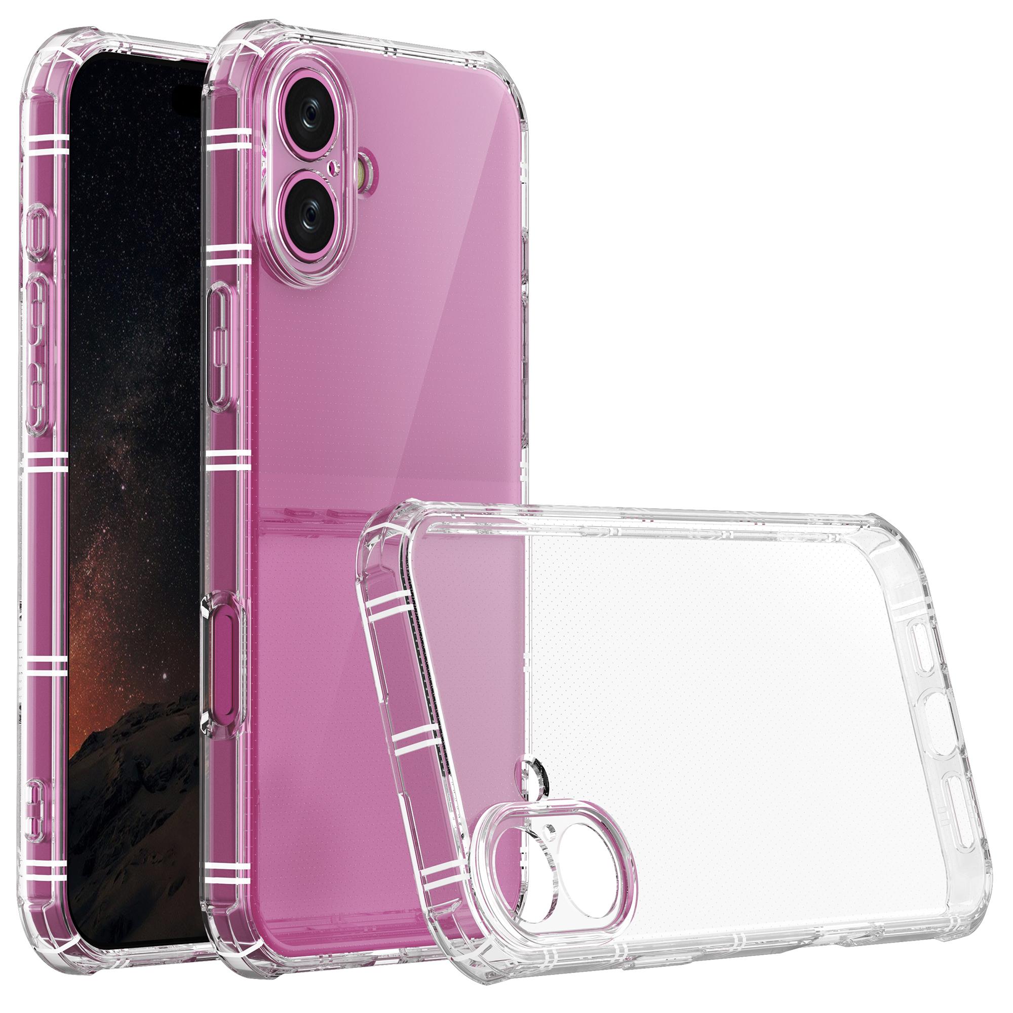 

SHANWO Чехол для iPhone 16 Plus Прямой край Прозрачный Противоударный ТПУ Задняя крышка для телефона A