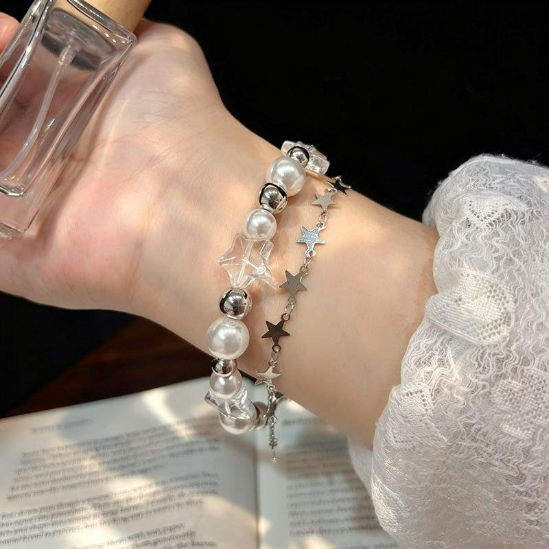 Double-layer Star Bracelet, Women's High-end Sense, Sweet Temperament, Multi-layer Stacked Beaded Jewelry, Niche Design, Versatile Accessories