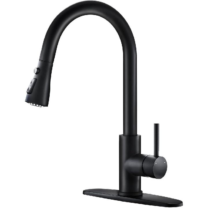Black Kitchen Faucets with Pull Down Sprayer Kitchen Sink Faucet with Pull Out Sprayer Single Hole Deck Mount Single Handle Stainless Steel Grifos De