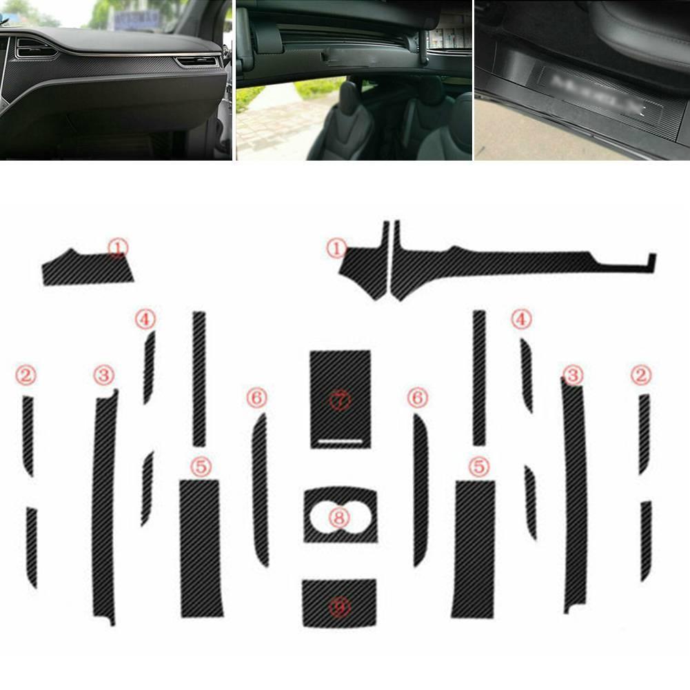 Interior Stickers Center Console Carbon Fiber Look