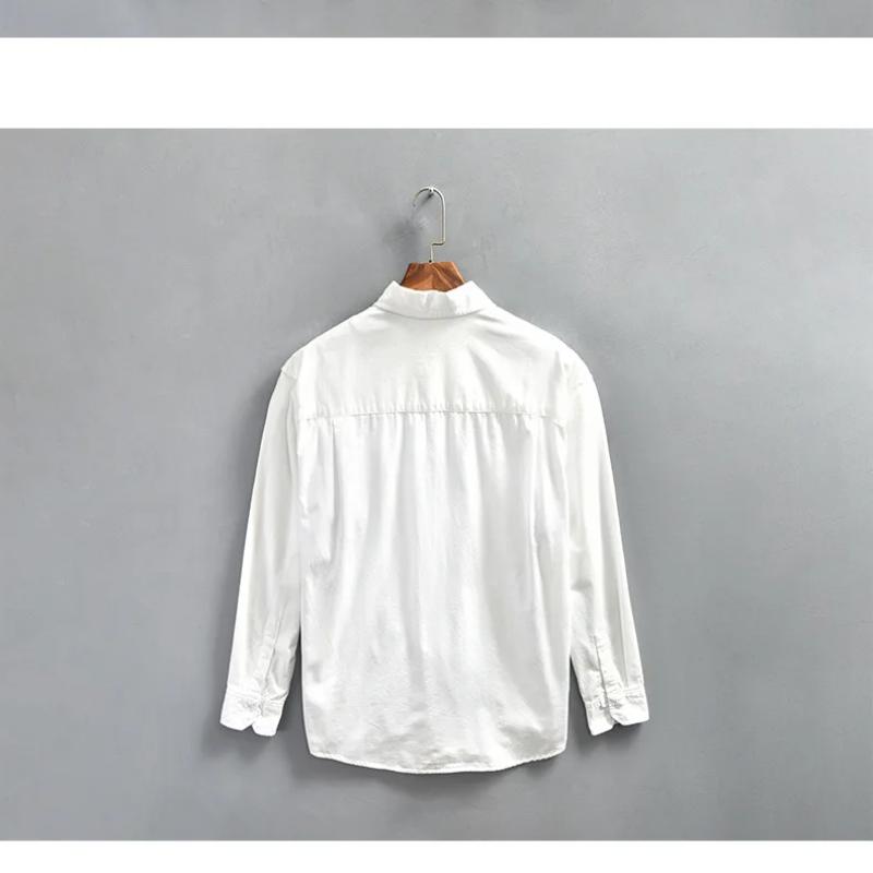 Japanese Style Cargo Shirts for Men Spring/Autumn New Fashion Streetwear Casual Loose Top Double Pockets Long Sleeve Pure Cotton Shirt