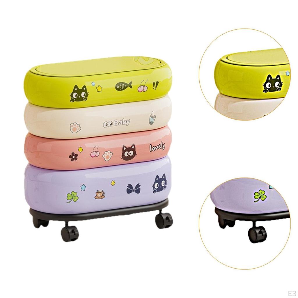 Cute Trash Can Garbage Large Capacity Washable Waste Bin Wastebasket for Living Room