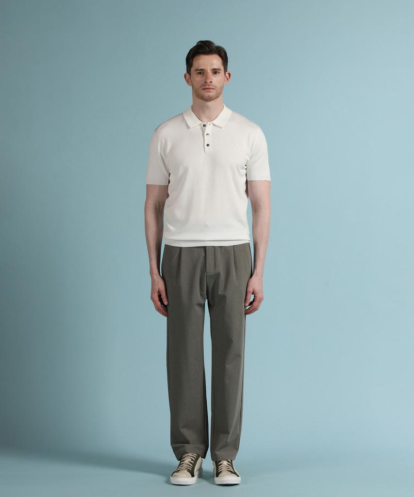 PANICALE White Viscose Blend Polo Knit (Type A)
