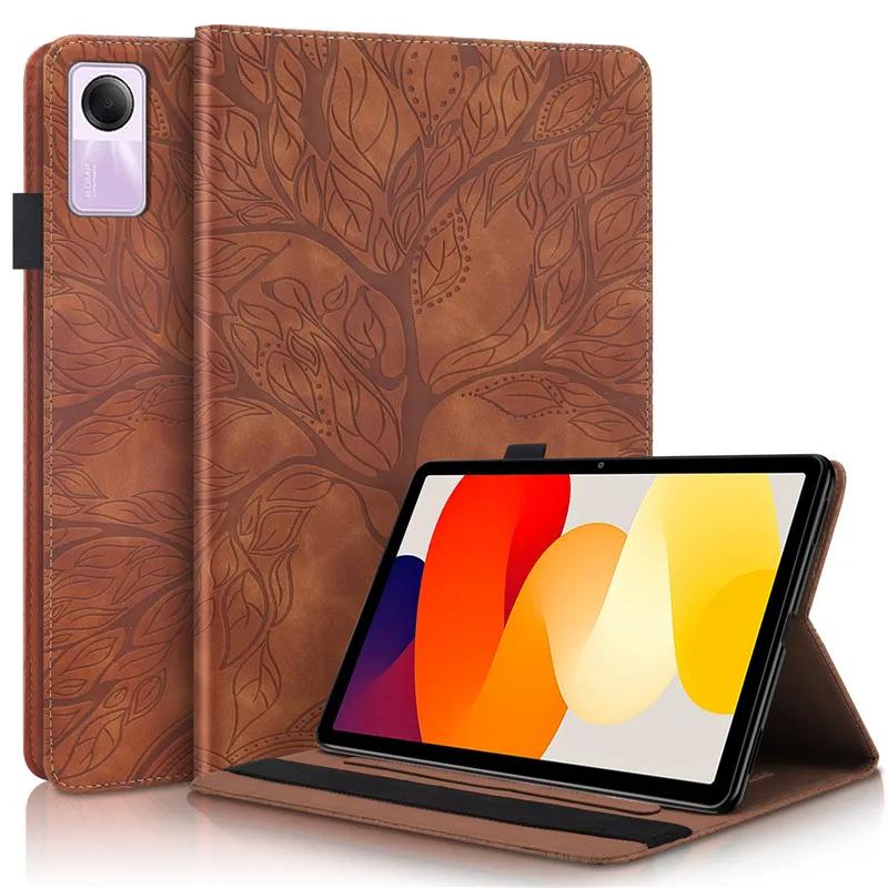 3D Tree Embossed for Xiaomi Redmi Pad RedMiPad Tablet Funda 10.61 Flip Stand Soft TPU Cover for Funda Redmi Pad SE Case Tablet